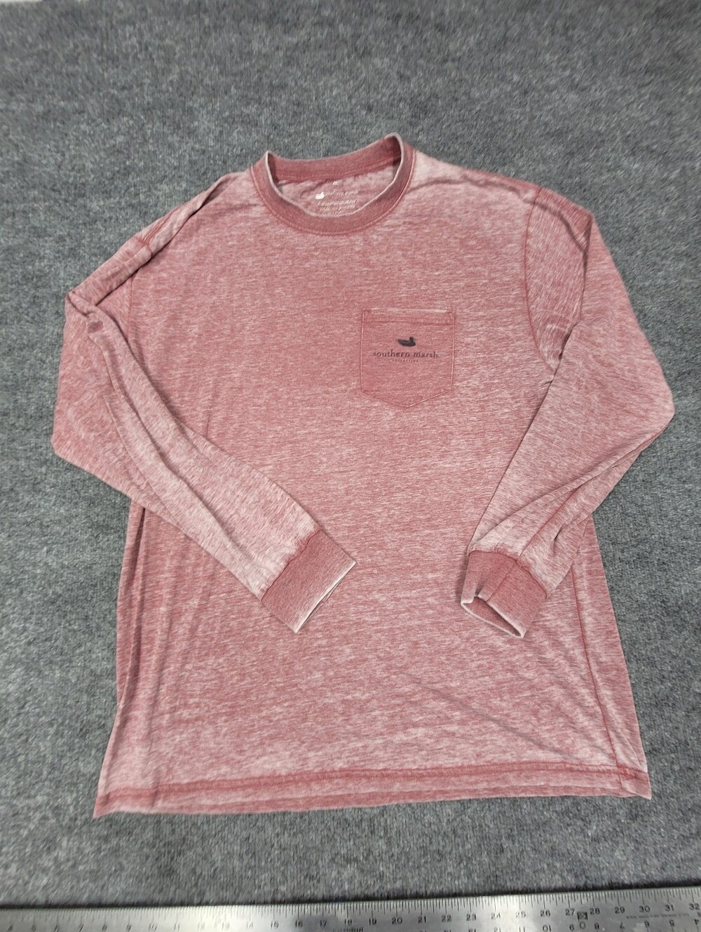 Southern Marsh Collection Mens Seawash Long Sleeve T-shirt Salmon Size XL